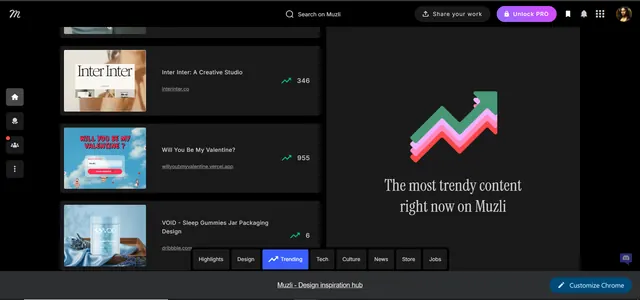 Most trendy content right now on Muzli